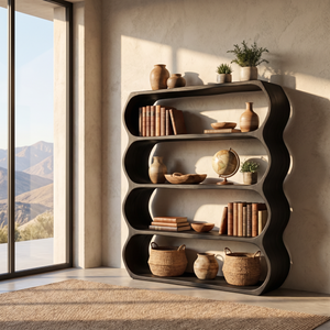 Modern Bookshelf Handmade Organic Display Shelf Contemporary Sculptural Storage Unit