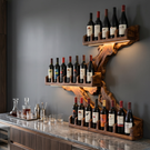 Organic Flow Solid Wood Wine Rack Wall Shelf