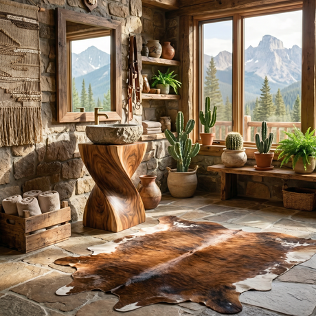 Twisted Solid Wood Pedestal Bathroom Sink Stand