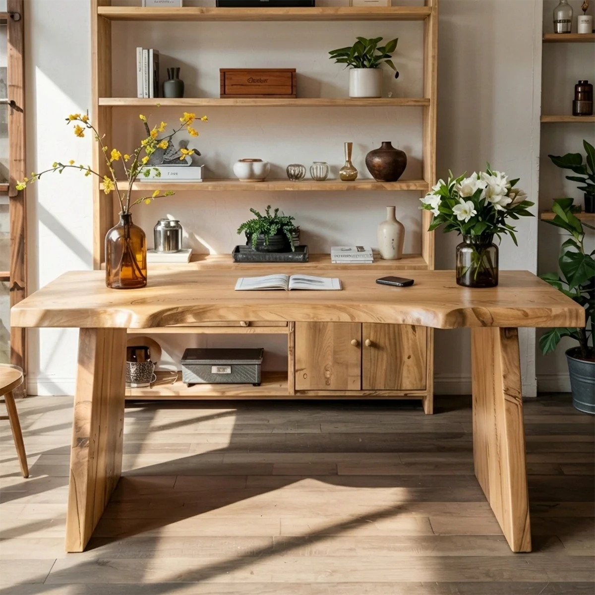 Live Edge Solid Wood Table Natural Slab Dining Table