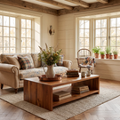 Solid Wood Coffee Table with Clean Open Shelf Design