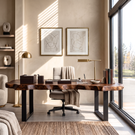 Natural Live Edge Solid Wood Desk For Home Office