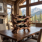 Organic Branch Style Solid Wood Wine Rack Sculptural Bottle Holder Multi Level Display