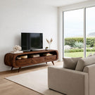 Organic Modern Solid Wood Media Console with Rounded Edges