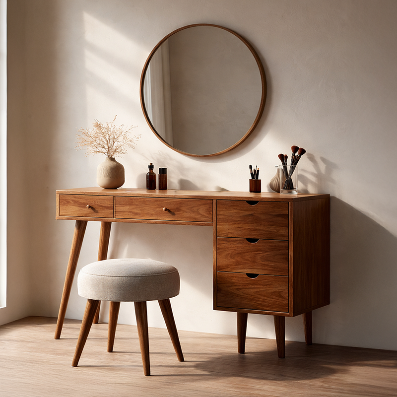 bedroom modern wooden dressing table design Wooden Bazar Flutura Vanity Dressing Table with Mirror