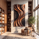 Vertical Wooden Wall Art Luxury Organic Abstract Sculpture
