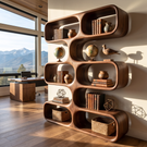 Organic Modern Bookshelf Handmade Sculptural Display Shelf Contemporary Storage Unit