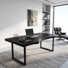 Live Edge Solid Wood Desk with Black Metal U Legs
