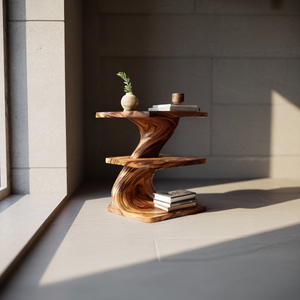 Organic Modern Solid Wood Z Accent Table