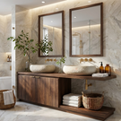 Minimalist Solid Wood Floating Bathroom Vanity