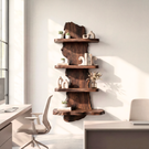 Live Edge Wooden Wall Shelf Rustic Floating Solid Wood Shelving