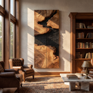 Monolith Rift Solid Wood Wall Sculpture Vertical Organic Modern Statement Art Panel