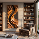 Wall Art Solid Wood Organic Sculpture Panel for Living Room Decor