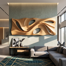 Wall Sculpture Abstract Flow with Organic Curves and Open Forms