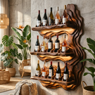 Luxury Solid Wood Wine Rack Wall Display Shelf