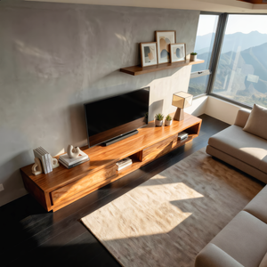 Solid Wood TV Cabinet for Modern Living Room Entertainment Spaces