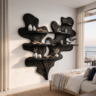 Sculptural Solid Wood Wall Shelf with Layered Organic Leaf Form
