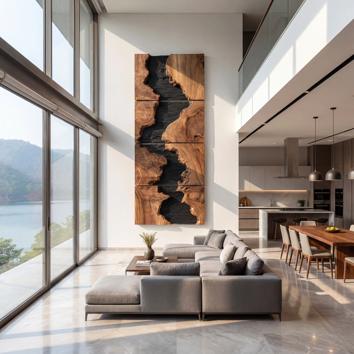 Canyon Divide Solid Wood Wall Sculpture Large Vertical Organic Modern Statement Art