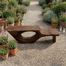 Organic Sculptural Solid Wood Bench for Modern Living Spaces