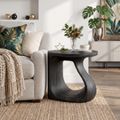 Organic Solid Wood Side Table with Sculptural Open Loop Base