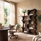 Handmade Freeform Wooden Bookshelf Artistic Display Cabinet