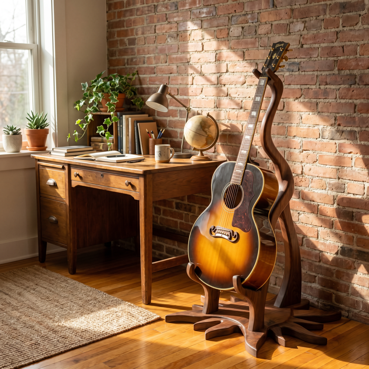 Freeform Guitar Holder Handmade Sculptural Instrument Stand