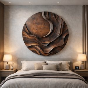 Contemporary Solid Wood Layered Wall Sculpture for Living Rooms