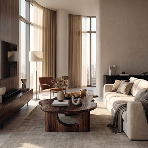 Live Edge Solid Wood Coffee Table for Organic Living