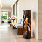 Organic Loop Wood Floor Lamp with Warm Ambient Glow