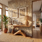 Handcrafted Solid Wood Wave Console Table with Sculpted Base