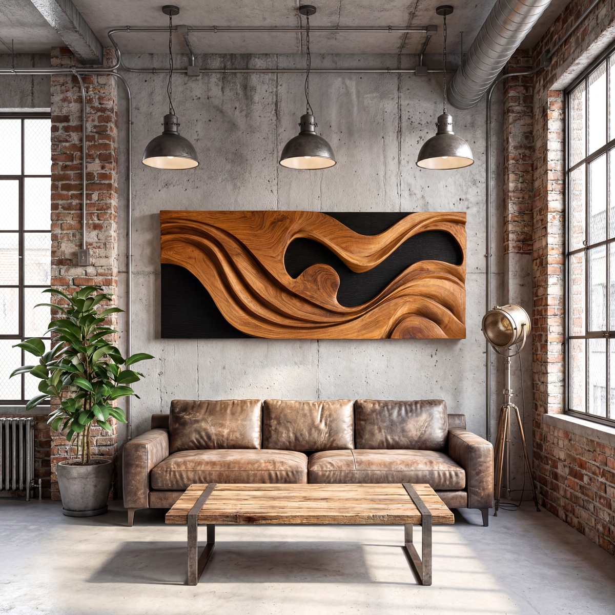 Organic Wooden Wall Art Panel Contemporary Abstract Sculpture