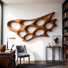 Wall Sculpture Sculptural Drift with Carved Organic Openings