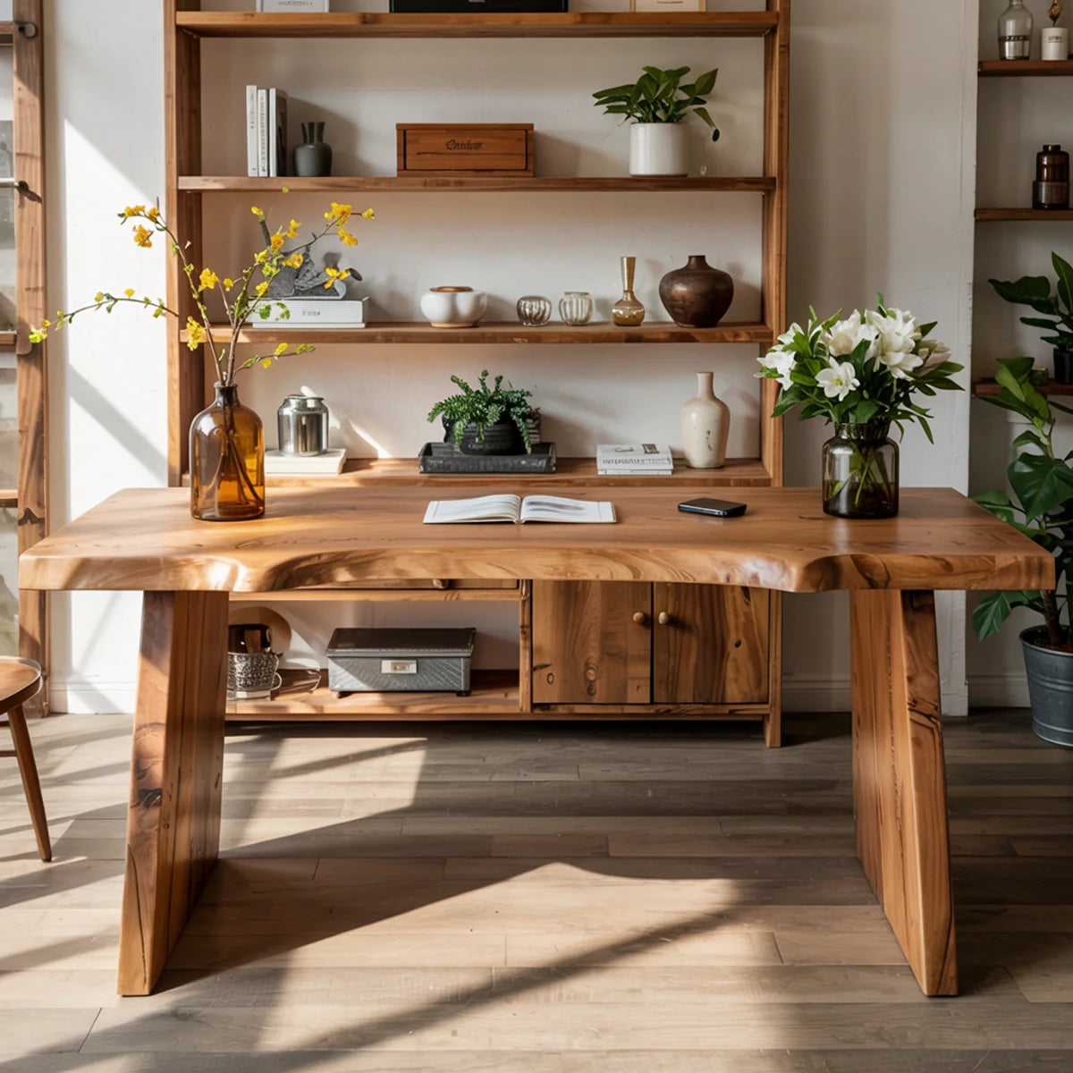 Live Edge Solid Wood Table Natural Slab Dining Table