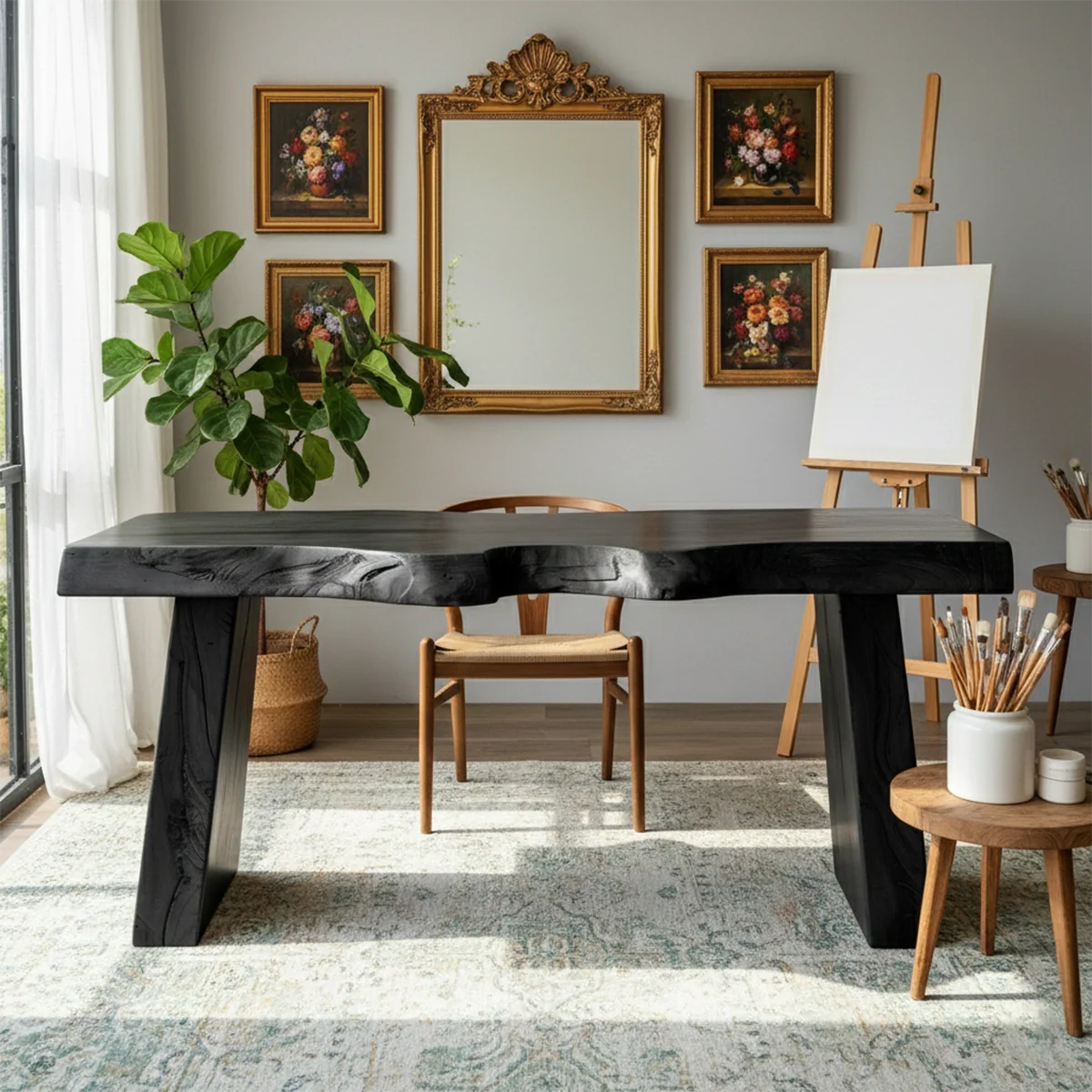 Handmade Live Edge Wood Table Solid Wood Slab Desk