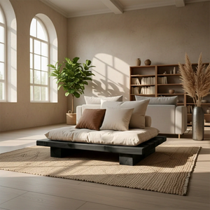 Low Wooden Floor Sofa Platform Japandi Tatami Lounge Cushion Seat
