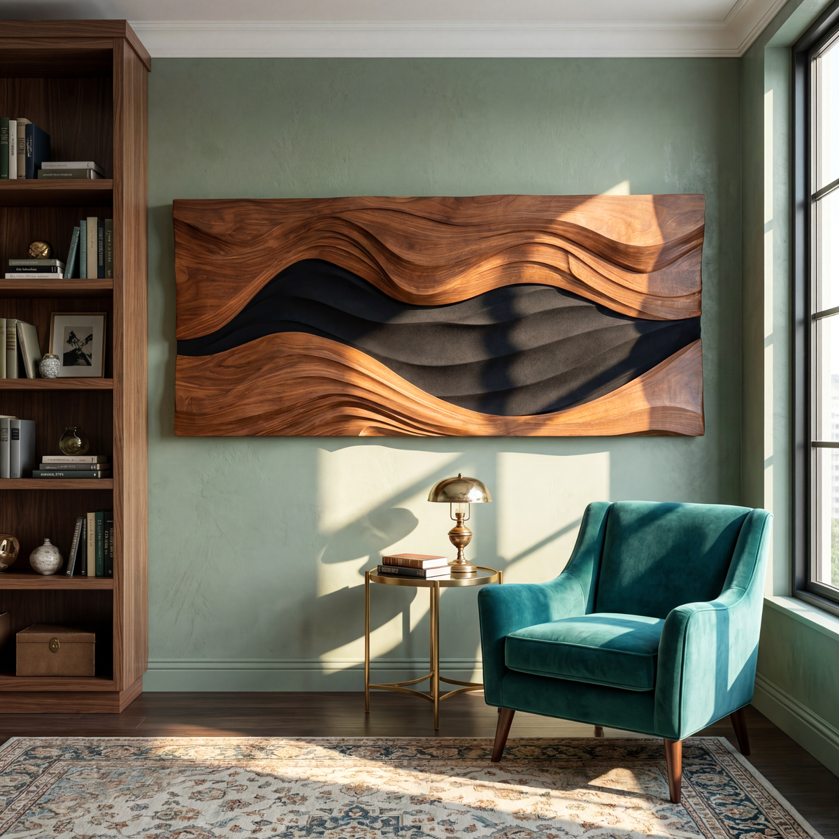 Sculpted Horizon Layered Wooden Wall Art Modern Organic Abstract Sculpture
