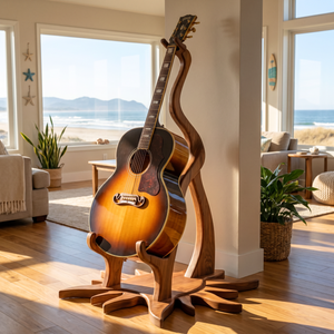 Freeform Guitar Holder Handmade Sculptural Instrument Stand