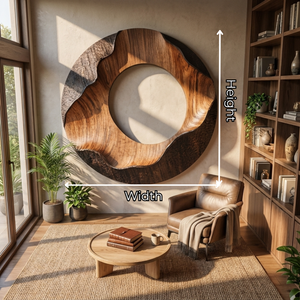 Solid Wood Circular Wall Sculpture with Flowing Organic Center