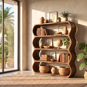 Modern Bookshelf Handmade Organic Display Shelf Contemporary Sculptural Storage Unit