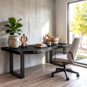 Live Edge Solid Wood Desk For Modern Home Office
