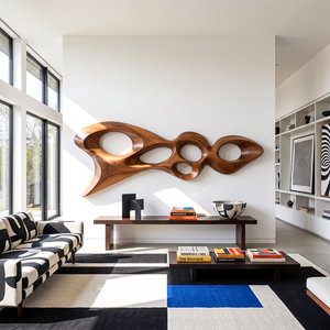 Wall Sculpture Abstract Organic Flow with Sculptural Open Forms