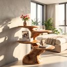 Freeform Tiered Side Table Handmade Sculptural Accent Shelf