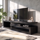 TV Console Solid Wood with Open Shelving for Living Room