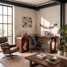 Handcrafted Solid Wood Desk with Sculptural Loop Leg and Built In Drawers