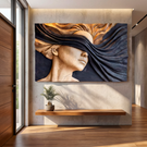 Ethereal Flow Wooden Relief Portrait Sculpture Wall Art