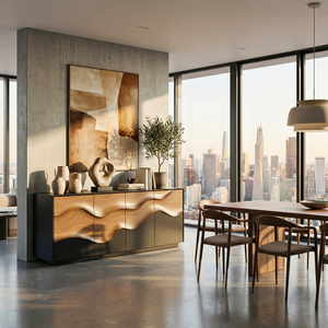 Wave Front Sideboard Cabinet for Contemporary Interiors
