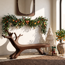 Tree Branch Solid Wood Garden Bench with Sculptural Root Base