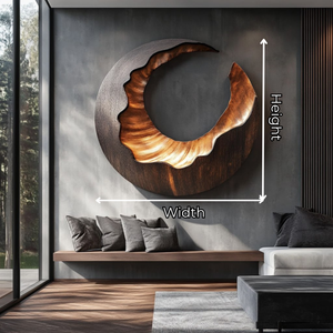 Solid Wood Open Ring Wall Sculpture with Organic Carved Edge