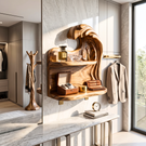 Cresting Wave Wood Wall Shelf with Two Display Tiers