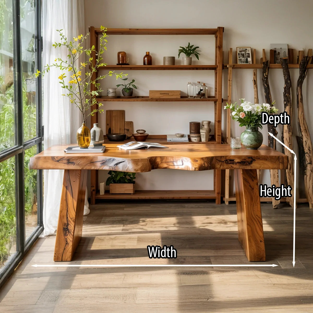 Handmade Live Edge Wood Table Solid Wood Slab Desk